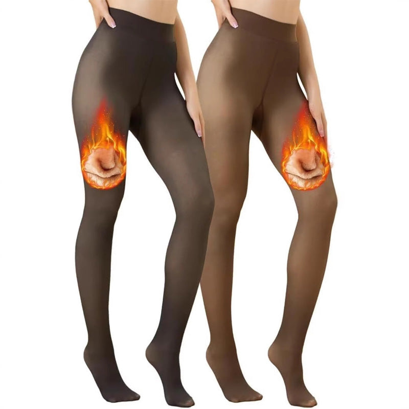 Black sheer 300g thick wool stockings, perfect for bare legs.