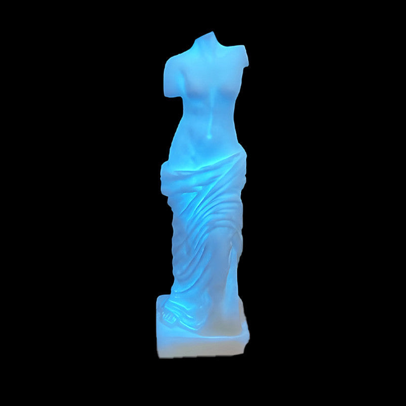 Luminous human sculpture low temperature candle