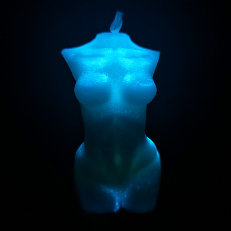 Luminous human sculpture low temperature candle
