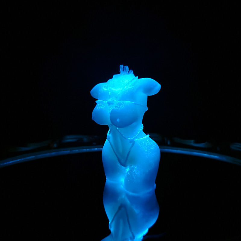Luminous human sculpture low temperature candle