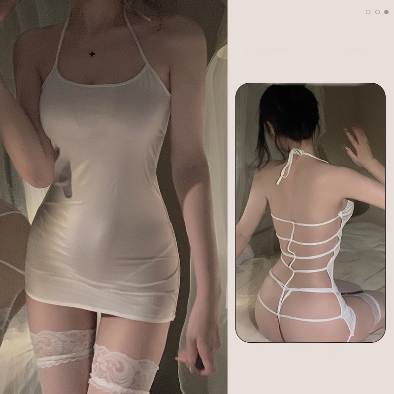 Crotchless backless sling pajamas