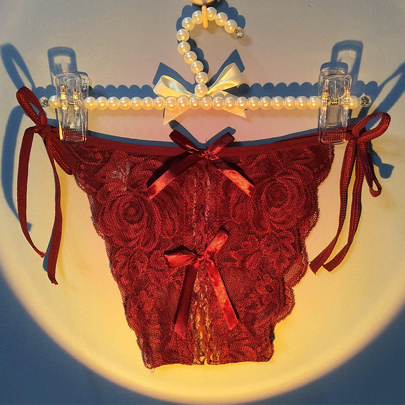 Transparent lace thong