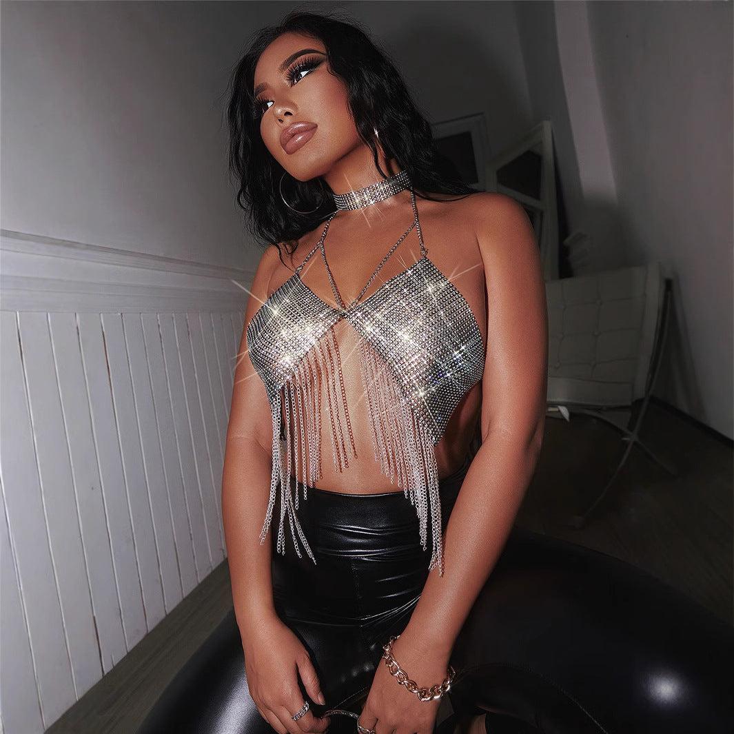 Rhinestone Tassel Camisole