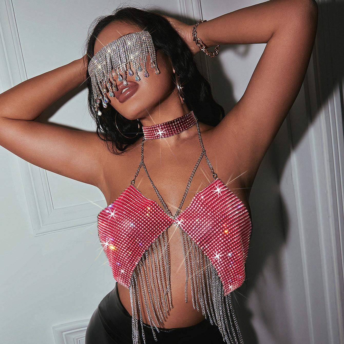 Rhinestone Tassel Camisole