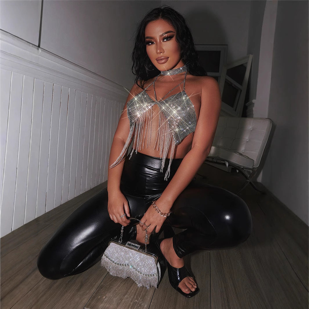 Rhinestone Tassel Camisole